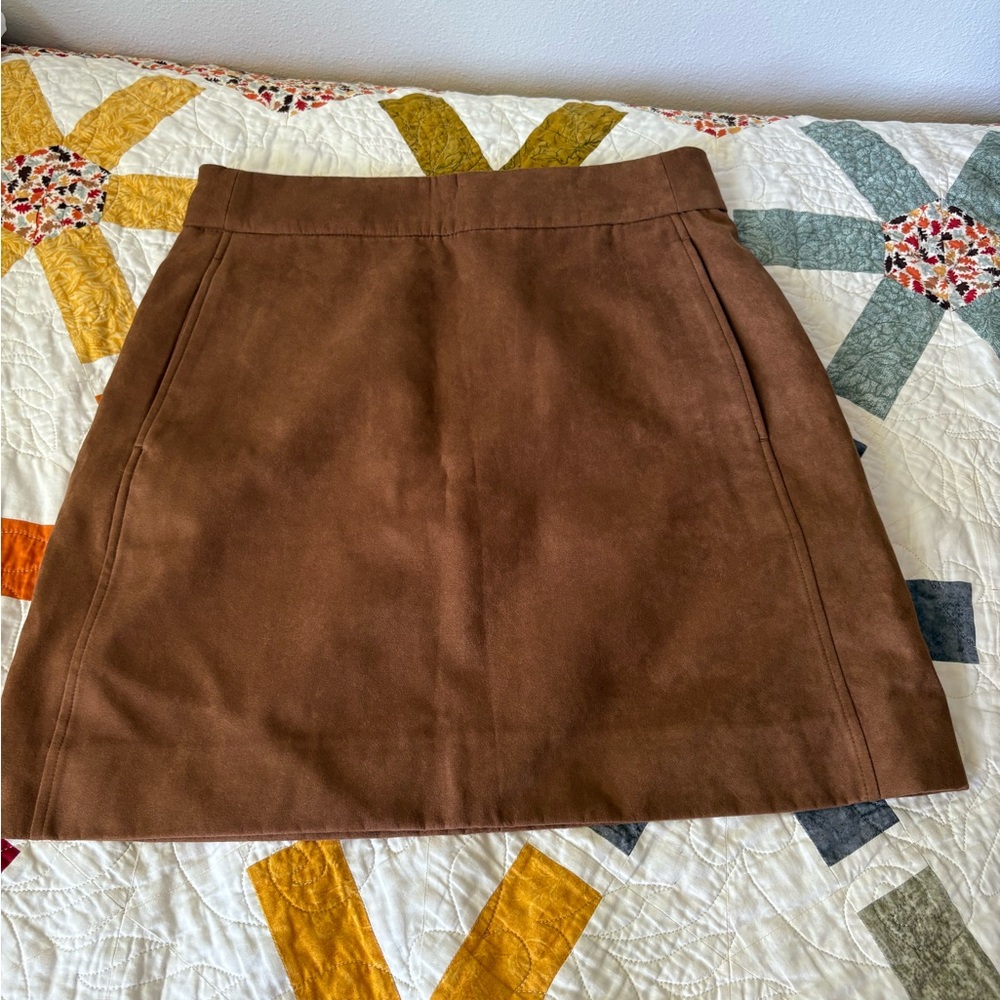 NWOT J. Crew Faux-suede A-line mini skirt 4